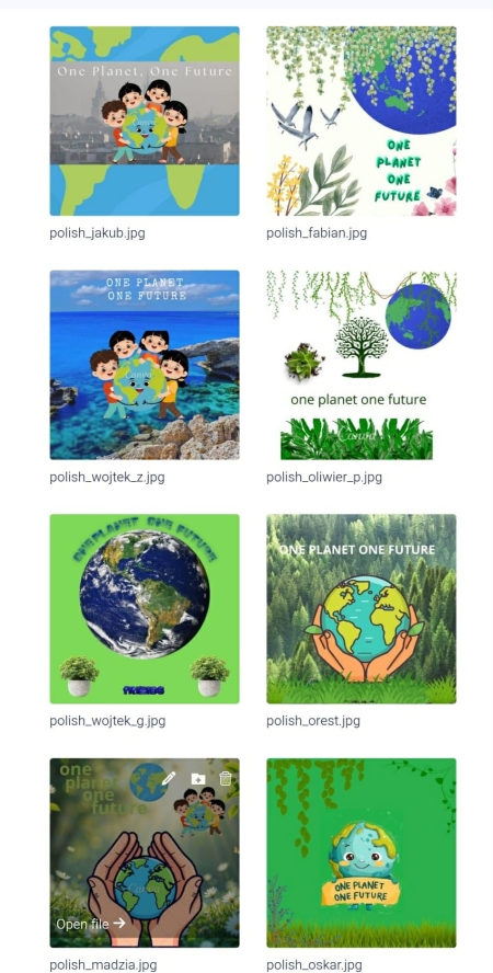 LOGA międzynarodowego projektu eTwinning ''One Planet One Future''